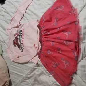 Girls Unicorn skirt/shirt set